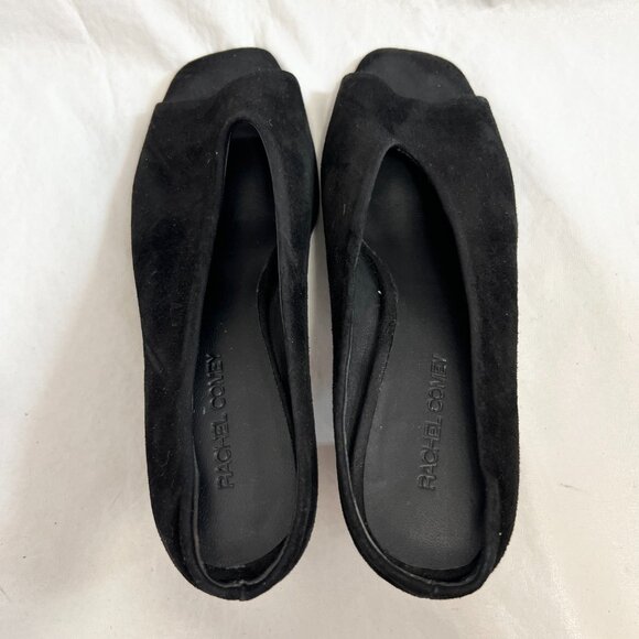 Rachel Comey Rouse high heels black suede kidskin leather womens 7 peep toe - Picture 5 of 12